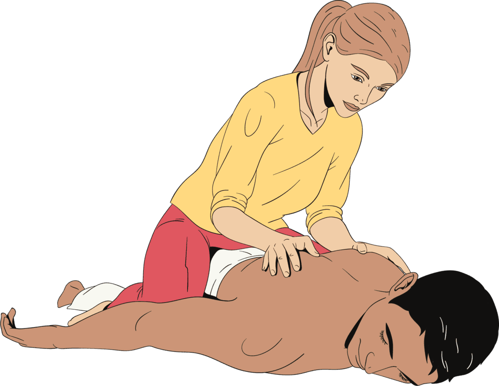 Woman massaging a man